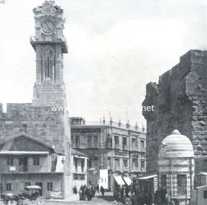 Isral, 1917, Jeruzalem, Jeruzalem. Bij de Jaffa-poort. Rechts een hoektoren van El-Kaala, gebouwd op de grondslagen van het vroegere paleis van Herodes