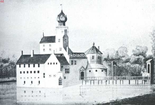 Groningen, 1917, Middelstum, De voormalige burcht Ewsum bij Middelstum in 1648