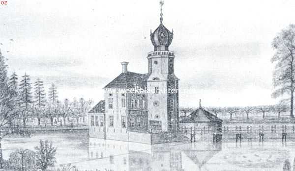 Groningen, 1917, Middelstum, De voormalige burcht Ewsum bij Middelstum. Ewsum in 1863