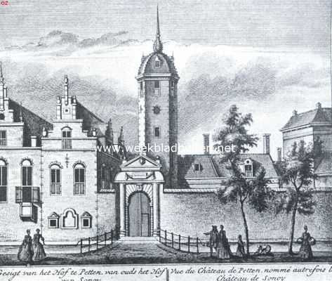Noord-Holland, 1917, Alkmaar, Het Hof van Sonoy naar de gravure volgens Rademakers' teekening uit van der Woude's Kroniek (1743)