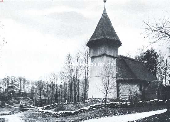 Rusland, 1917, Kaliningrad, Het Eerste Duitsche Openlucht-Museum. Oost-Pruisische dorpskerk met kerkhof
