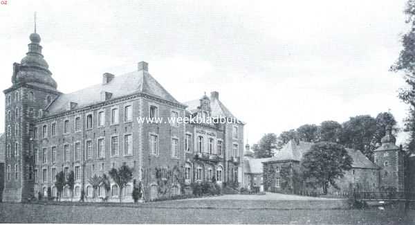 Limburg, 1917, Gulpen, Het kasteel Nieuwburg te Gulpen. Van het Noorden gezien. Rechts: aanbouw 19e eeuw