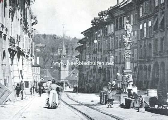 Zwitserland, 1917, Bern, Bern. Gerechtigheidsfontein en Nijdeck-kerk