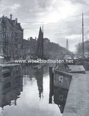 Noord-Holland, 1917, Amsterdam, Amsterdamsch grachtgezicht op een der donkere dagen voor kerstmis