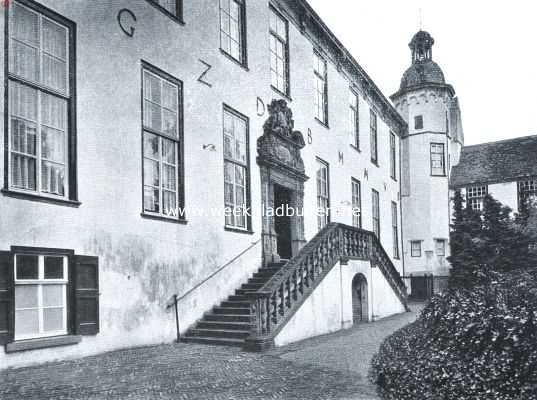 Gelderland, 1918, 's-Heerenberg, Het Huis Bergh. Voorgevel van het hoofdgebouw met den kleinen toren