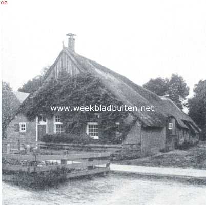 Overijssel, 1918, Staphorst, Landelijke bouwkunst. Boerenwoning te Staphorst met karakteristiek dak