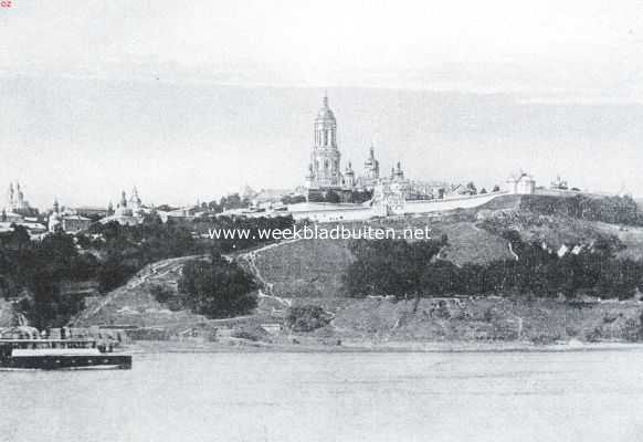 Oekrane, 1918, Kiev, Gezicht van den Dnjepr op Kiew, de hoofdstad van de nieuwe republiek Oekrane