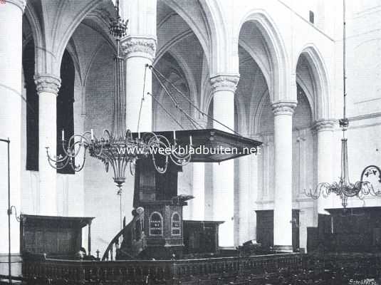 Zeeland, 1918, Goes, Goes. Gezicht op de preekstoel in de Groote Kerk