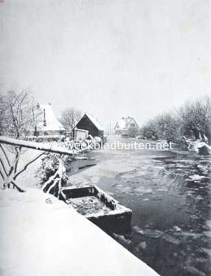 Noord-Holland, 1918, Naarden, Winterlandschap. De Galgenvaart bij Naarden