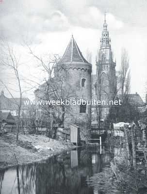 Noord-Holland, 1918, Schagen, Het voormalige slot te Schagen. Een der overgebleven torens