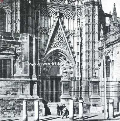 Spanje, 1918, Sevilla, De kathedraal van Sevilla. Het portaal San Christobal, genoemd naar St. Christophorus