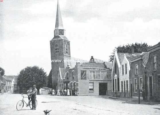 Zuid-Holland, 1918, Zuidland, De verbrande kerk te Zuidland. De toren