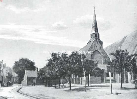 Zuid-Holland, 1918, Zuidland, Bij de thans verbrande kerk te Zuidland