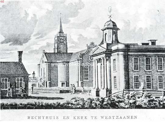 Noord-Holland, 1918, Westzaan, Kijkje te Westzaan in de achttiende eeuw. Voor dit prentje, behoorende bij het artikel over 