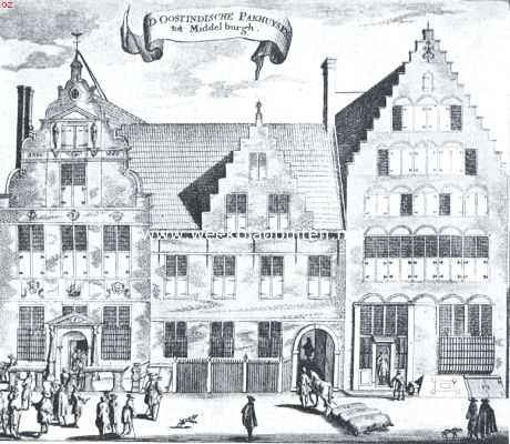 Het O.-I. Huis te Middelburg vr de verbouwing van 1710-'11. Naar de prent van Smallegange's kroniek