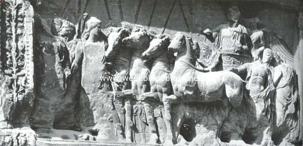 Itali, 1918, Rome, Het relief van het vierspan in den Titus-boog te Rome