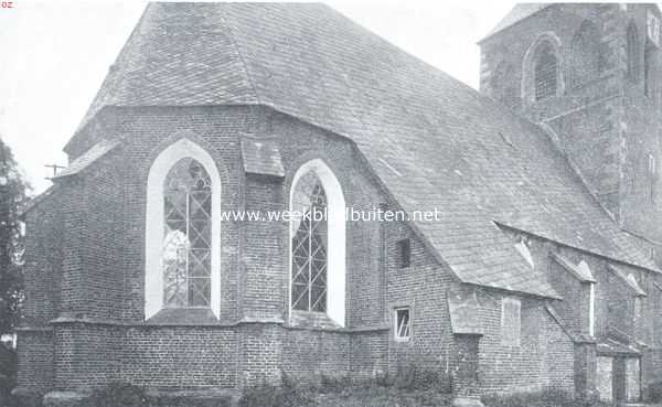 Overijssel, 1918, Borne, De kerk te Borne. Koor, sacristij en Noordelijke muur