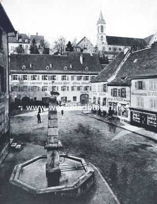 Frankrijk, 1918, Altkirch, De Markt te Altkirch in de Elzas