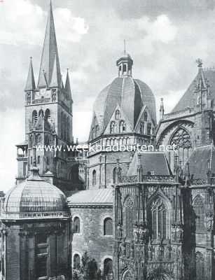 Duitsland, 1918, Aken, Torens met Annakapel van den Dom te Aken, met welks bouw in het einde der achttiende eeuw werd begonnen