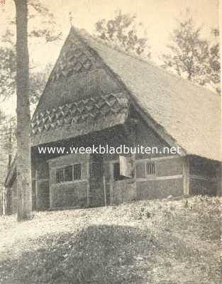 Gelderland, 1919, Arnhem, Het Nederl. Openlucht Museum. De oud-Saksische boerenwoning (achterzijde), die onlangs helaas door brand werd vernield