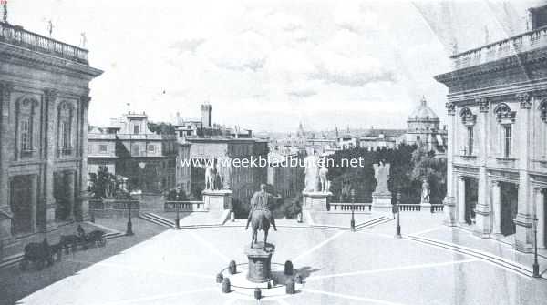 Itali, 1919, Rome, Pleinen en monumenten van Rome. Panorama van Rome, gezien van het Kapitoolplein