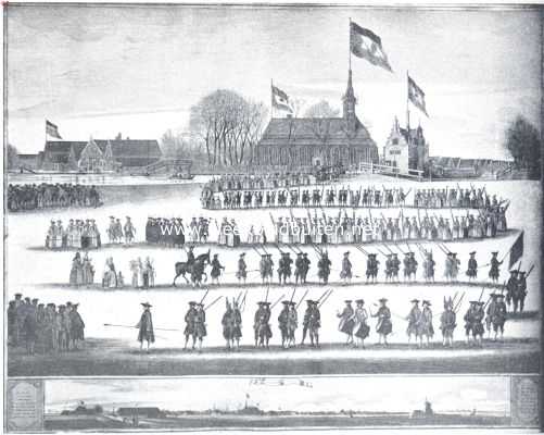 Noord-Holland, 1919, Jisp, Feest te Jisp. De optocht te Jisp in het jaar 1766. Naar een oude prent in het Raadhuis aldaar