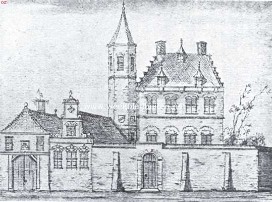 Friesland, 1919, Workum, Het Inthiema-huis te Workum in het midden der 17de eeuw, in 1726 afgebroken