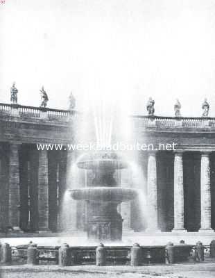 Itali, 1919, Rome, De fonteinen van Rome. Een der fonteinen van Maderna op het St. Pieterplein