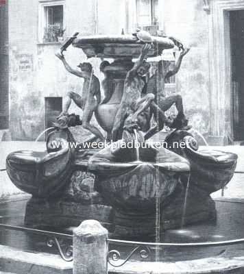 Itali, 1919, Rome, De fonteinen van Rome. De Schildpadden-fontein