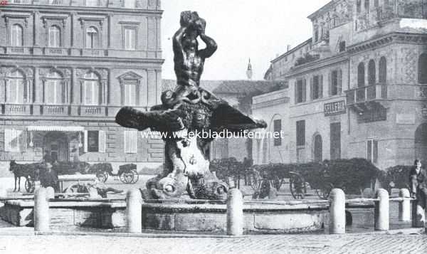 Itali, 1919, Rome, De fonteinen van Rome. Triton-fontein