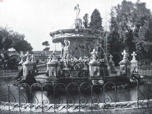 Itali, 1919, Rome, De fonteinen van Rome. Cupido-fontein bij Villa Pamphili