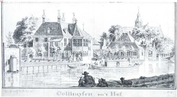 Noord-Holland, 1919, Oosthuizen, Oosthuizen en zijn kerk. Het Hof te Oosthuizen in de achttiende eeuw. Naar de teekening van C. Pronk