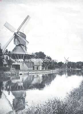Onze windmolen-typen. Gesloten standaard-molen met stelling bij Weesp