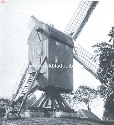 Groningen, 1920, Zuidhorn, Onze windmolen-typen. Open standerdmolen. De molen bij Zuidhorn, afgebroken in 1910
