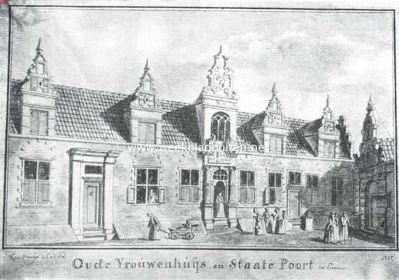 Het voormalige Oude Vrouwen of St. Geertenhuis te Hoorn. Het Oude Vrouwenhuis te Hoorn. Naar de teekening van C. Pronk