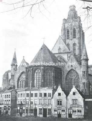 Belgi, 1920, Oudenaarde, Oudenaarde. De St. Walburgakerk, koorzijde, te Oudenaarde