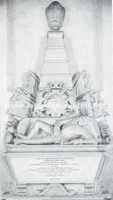 Gelderland, 1920, Nederhemert, Het kasteel Nederhemert. Grafmonument van Otto van Nederhemert in de kerk te Nederhemert