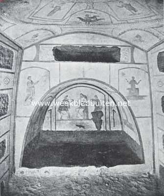 Itali, 1920, Rome, In de katakomben. Madonnacrypte inde katakombe van Petrus en Marcellinus