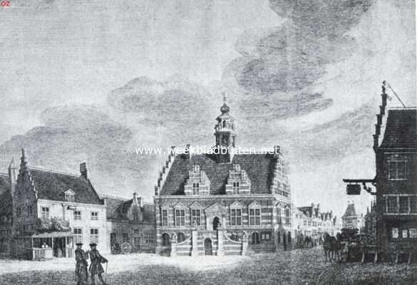 Utrecht, 1920, Ijsselstein, Ijselstein. Het Stadhuis te Ijselstein in 1744. Naar de gravure van J. de Beyer
