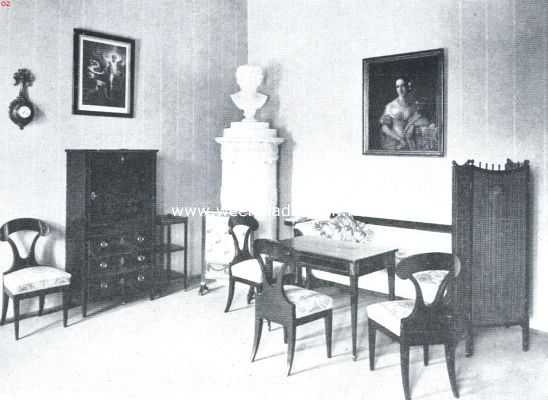 Oostenrijk, 1921, Baden, Het landhuis de Weilburg te Baden. Hoekje in een der vertrekken 1