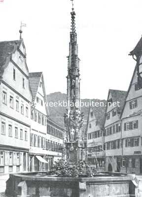 Duitsland, 1921, Urach, De Marktbrunnen te Urach van 1495