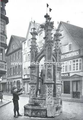 Duitsland, 1921, Reutlingen, De Lindenbrunnen te Reutlingen van 1544