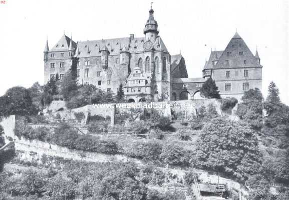 Duitsland, 1921, Marburg, De parel van 't Hessenland. Het slot te Marburg, zuidzijde