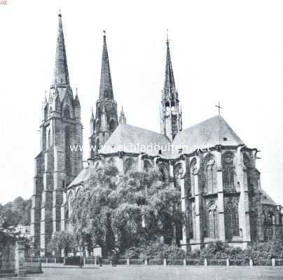 Duitsland, 1921, Marburg, De parel van 't Hessenland. St. Elisabethskerk, van het oosten gezien
