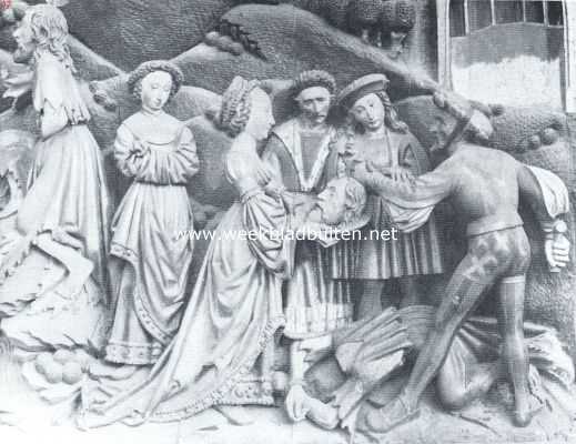 Duitsland, 1921, Marburg, De parel van 't Hessenland. Landgravenkoor in de St. Elisabethskerk, St. Johannesaltaar (rechter helft) door Ludwig Juppe (anno 1257)