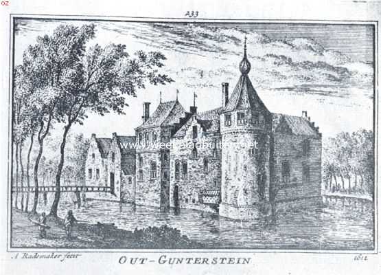 Utrecht, 1921, Breukelen, Het Huis Gunterstein. Het tweede kasteel Gunterstein in de 17de eeuw
