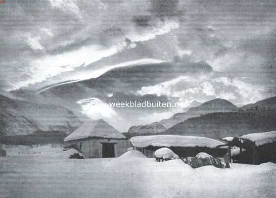 Zwitserland, 1921, St. Moritz, Sombere wintermorgen bij St. Moritz