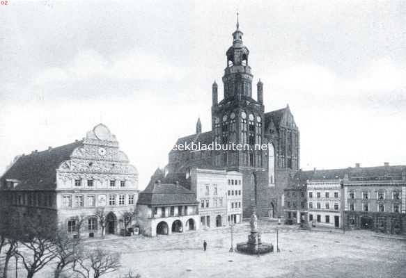 Polen, 1921, Stargard Szczecinski, Oude Duitsche raadhuizen. Het raadhuis te Stargardt. (links)