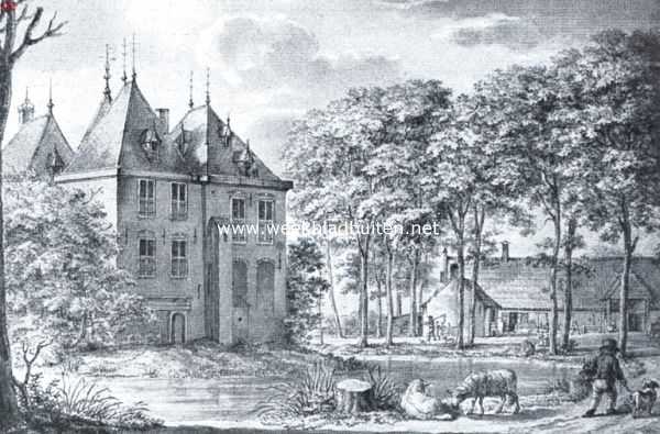 Het kasteel Develstein, van terzijde gezien. Naar een teekening in het archief te Dordrecht