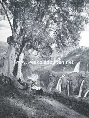 Itali, 1921, Tivoli, Gezicht op de watervallen bij Tivoli